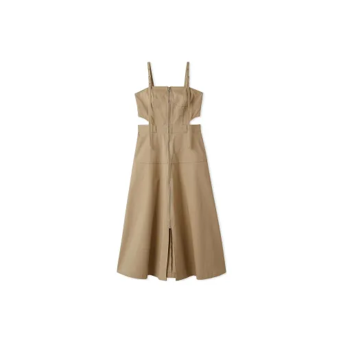 Dickies Lily Brown Collaboration Slip Dresses Women's Beige