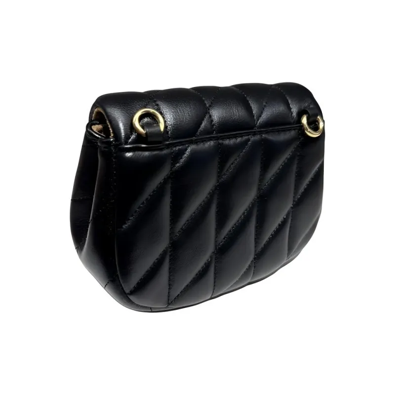 COACH Turnlock Nappa Leather Crossbody Bag, Shoulder Bag Mini Women's Black-3