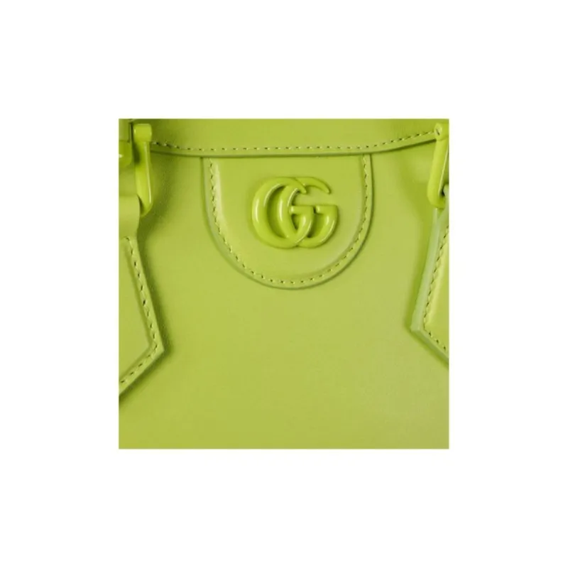 GUCCI Diana Leather Tote Bag, Shopping Bag, One Shoulder Handbag Mini Women's Green-5