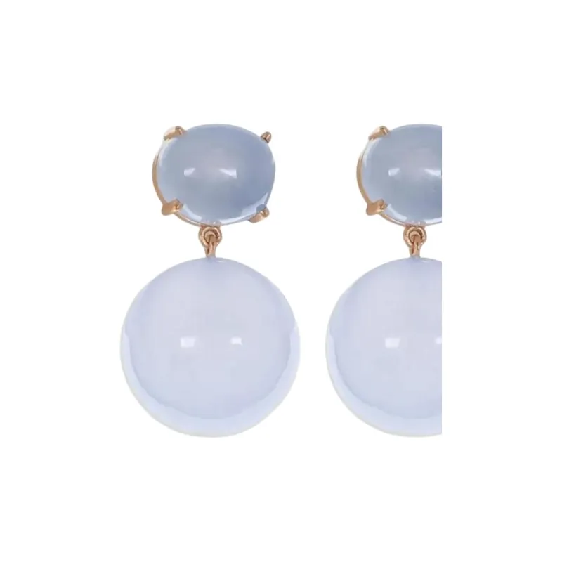 Irene Neuwirth 18kt Rose Gold Gumball Chalcedony Earrings-1