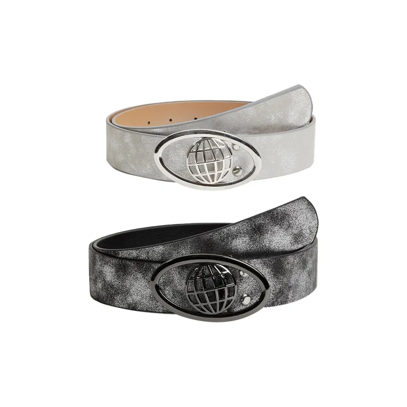 IOTS Literary And Vintage Minimalist Style Versatile Fashion Alloy Leather Belts Unisex Width 2.6cm-6