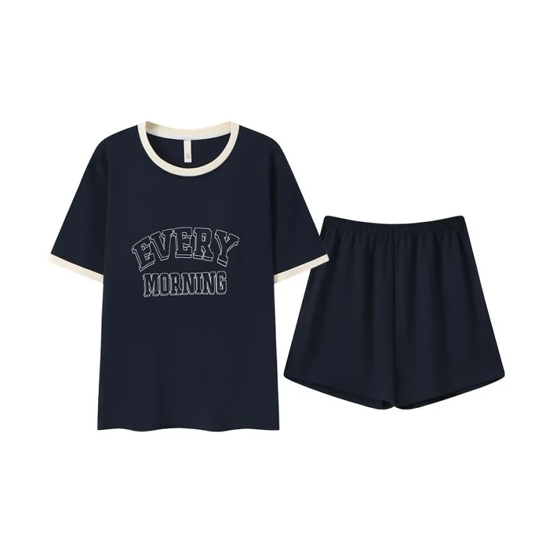 XISHE Pajama Set Women's Navy Blue-0