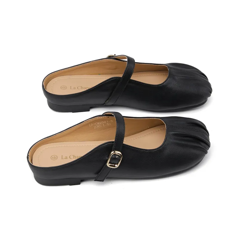 La Chapelle Slip-Resistant Wrap-toe Slippers Women's Black-3