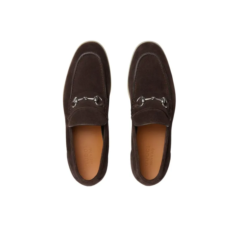 GUCCI Horsebit Loafers Men Brown-3