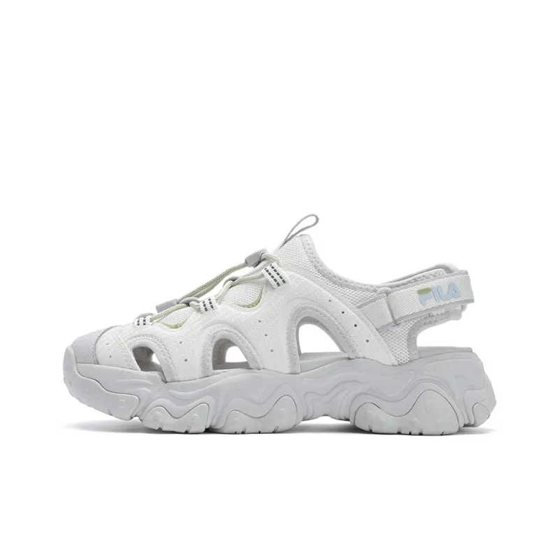 FILA FLUID 5 SANDAL Cat Paw, SuXi Girlish Beach Sandals Women's White Gray-0