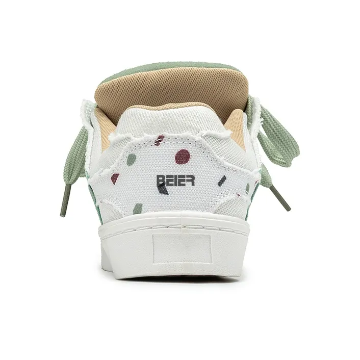 BEIER Slip-Resistant Lightweight Breathable Low-Top Skateboard Shoes Unisex Mustard Green-4