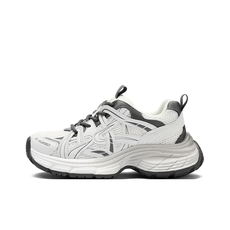 JOSINY Low-Top Chunky Sneakers Women's White Gray-0