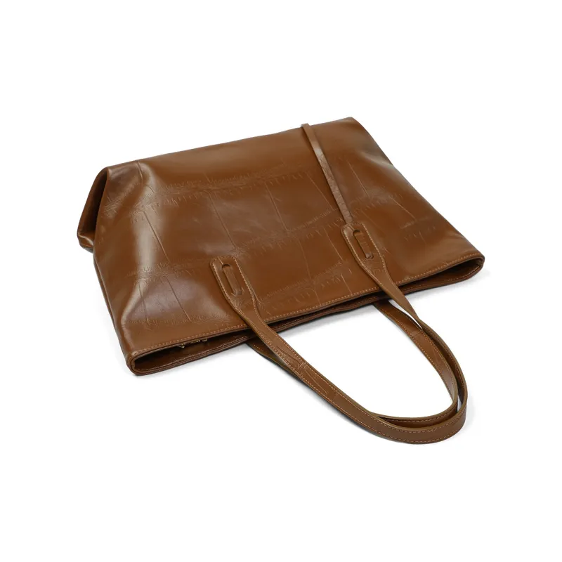 MILLIE'S Cow Leather Shoulder Bag Tote Shopping Bag Regular Women's Black/Dark Brown-10