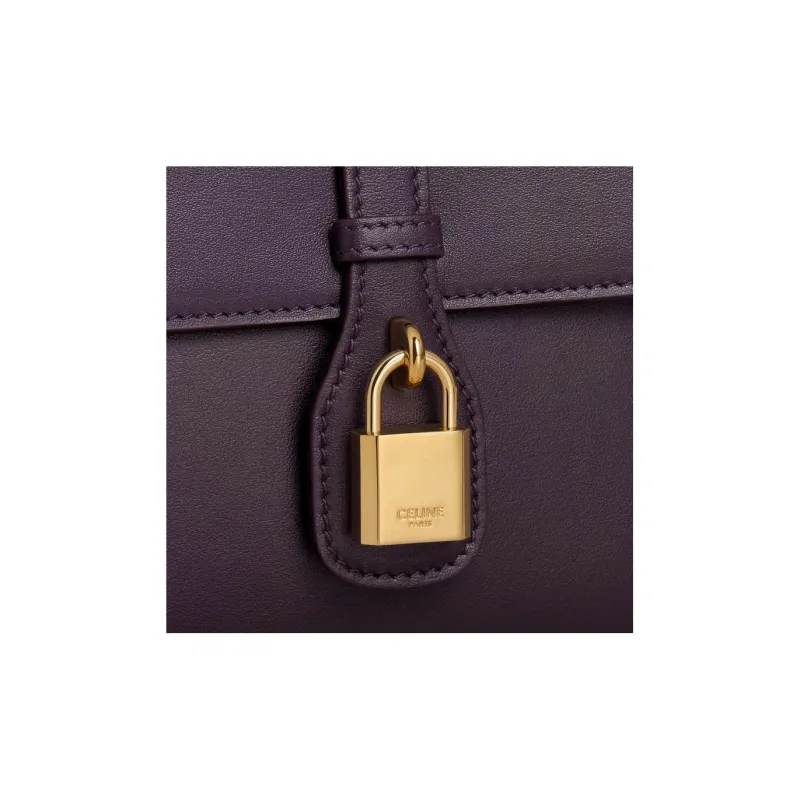 CELINE Tabou Smooth Cow Leather Handbag Shoulder Bag Crossbody Bag Medium Size Women's Dark Purple-4