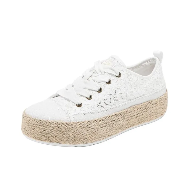 Skechers Bob's Anti-Slip Wear-Resistant Low-Top Canvas Shoes Women's White-2