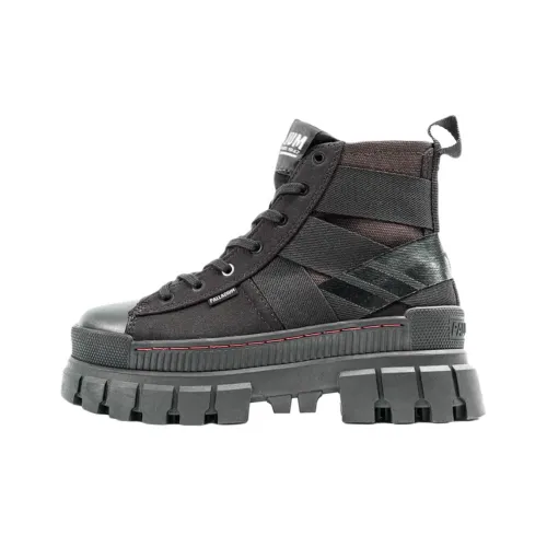 Palladium Revolt Wear resistant And Waterproof Mid Top Canvas Shoes Women's Black
