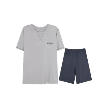 Lan Miao Pajama Set Men's Gray Blue