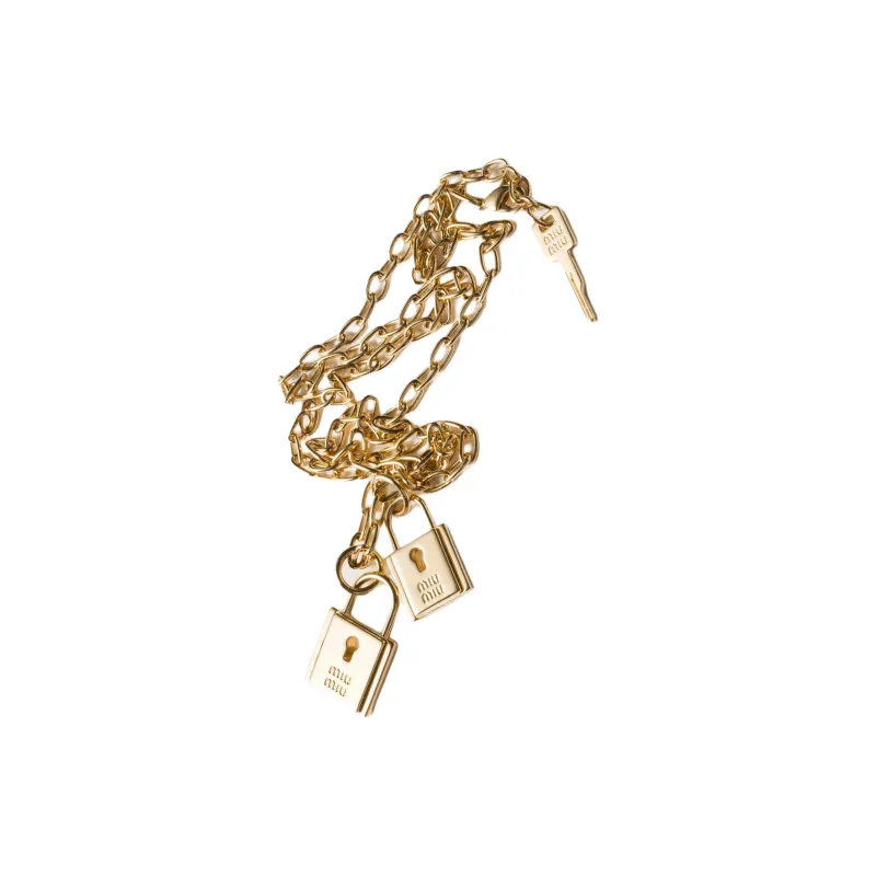 MIU MIU Brass Necklaces Women's Gold-2