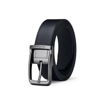 GUSKI Cow Leather Leather Belts Men's Width  3.5cm