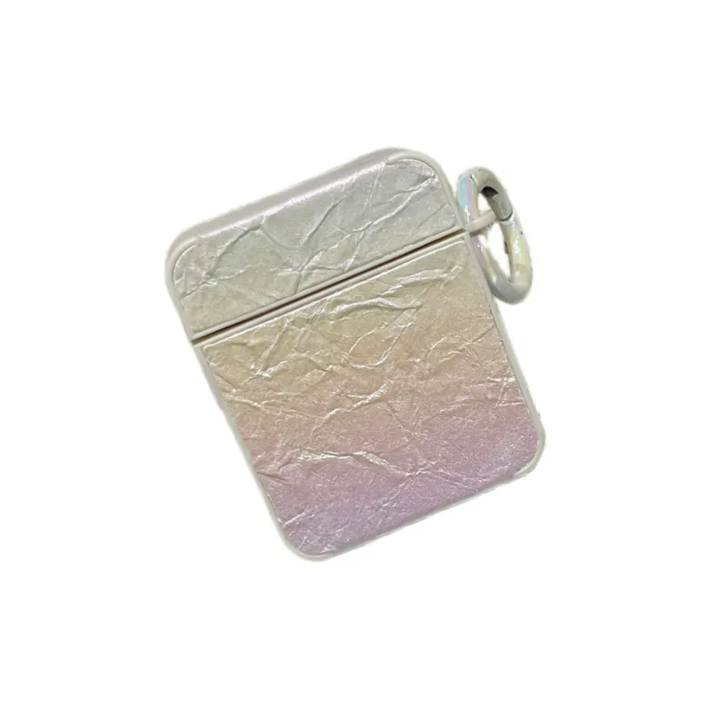 CORBELLATI Compatible With AirPods 1/2/3/Pro 1/2/4th Generation TPU Iridescent Pleated Texture Headphone Cases-1