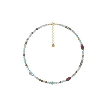 GOOGMO Wood Grain Stone Necklaces Women's