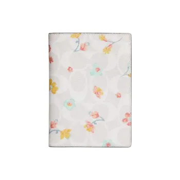 COACH Passport Case Coated Canvas Wallet Card Holder Passport Holder Small Size Women's White