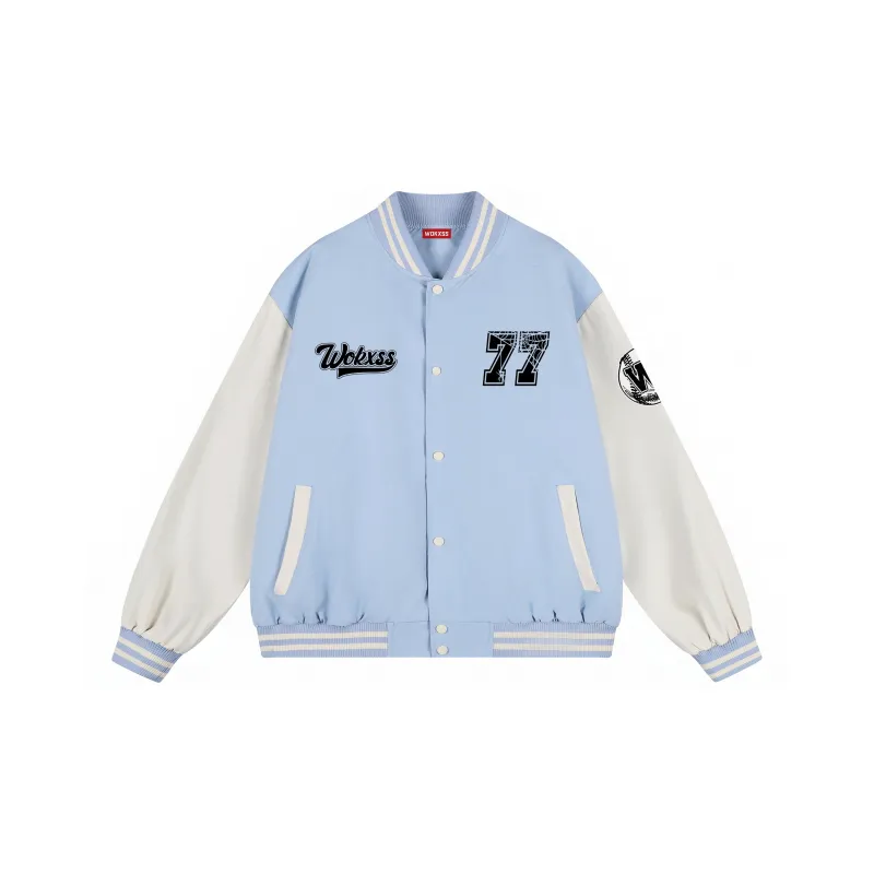 WOKXSS Baseball Jacket Unisex Black-8
