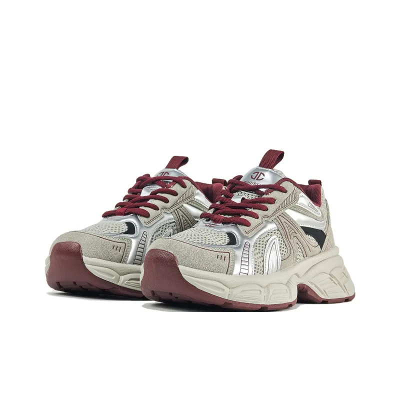 JEHURFIE Slip-Resistant Breathable Moisture-Wicking Lightweight Height-Increasing Low-Top Chunky Sneakers Women's-2