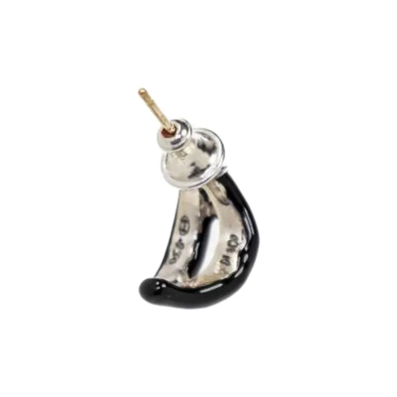 Yohji Yamamoto Silver Earrings Men's Black-1