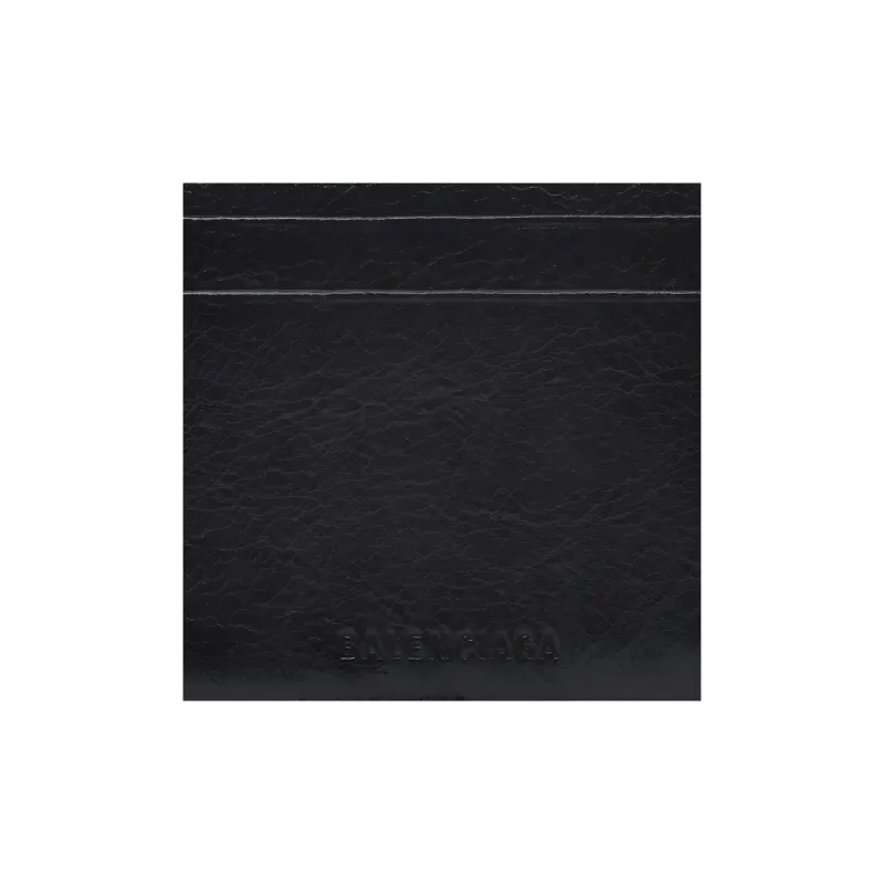 Balenciaga Le Cagole Lambskin Wallets Card Holders Women's Black-3