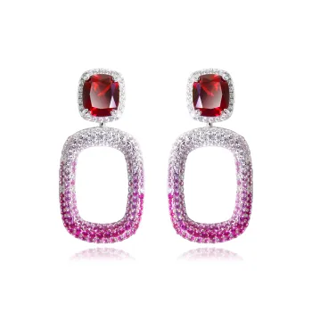 FUNNXI S925 Sterling Silver Rhodium Plated Gold Earrings Women's