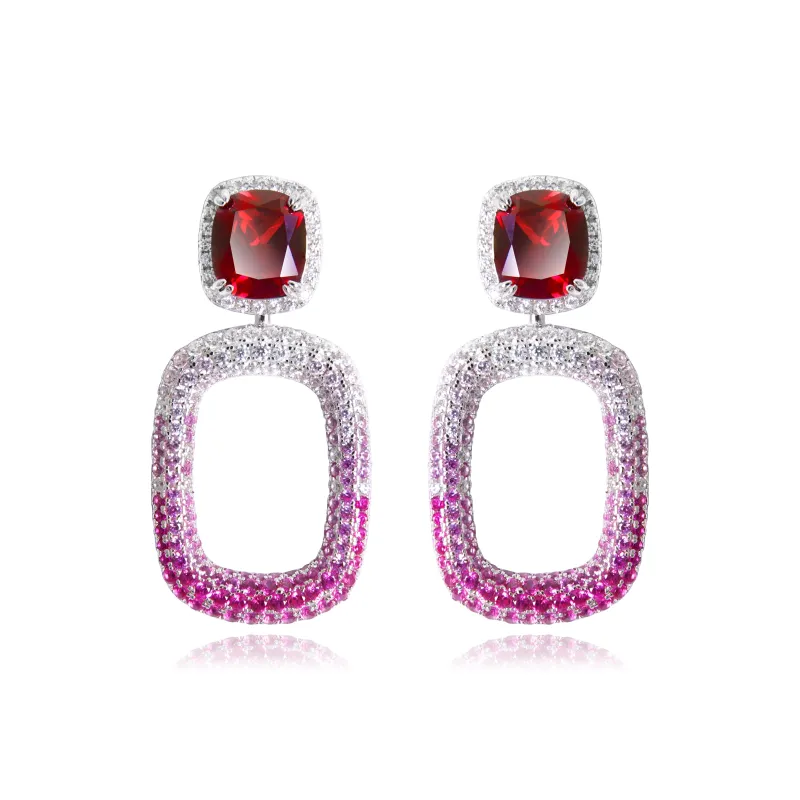 FUNNXI S925 Sterling Silver Rhodium Plated Gold Earrings Women's-0