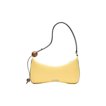 Jacquemus Lambskin Shoulder Bag Large Size Women's Light Yellow