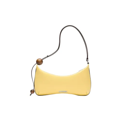 Jacquemus Lambskin Shoulder Bag Large Size Women's Light Yellow