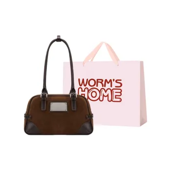 Worm's Home Artificial Leather Shoulder Bag Women's Black/Brown