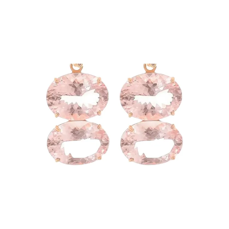 Irene Neuwirth 18kt Rose Gold Gemmy Gem Morganite And Diamond Earrings-1