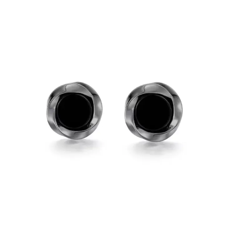 JIACUIYUN Obsidian Stud Earrings Unisex-6