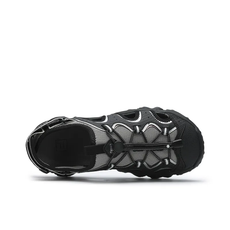 FILA FLUID 5 SANDAL Cat Paw Sandals, River Trekking Girlish Beach Sandals Women's Black Gray-3