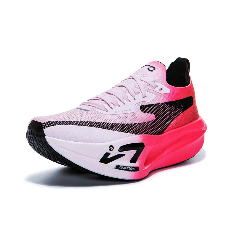 Erke Zhineng Pro2 Cushioned Slip Resistant Rebound Low Top Marathon Running Shoes Men's Bougainvillea Color Scheme-2