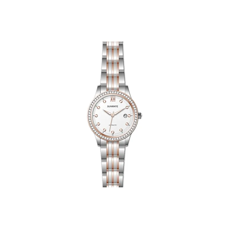 SUNMATE Mechanical Movement Steel Strap Chinese Watches Women's Watch White Dial-5