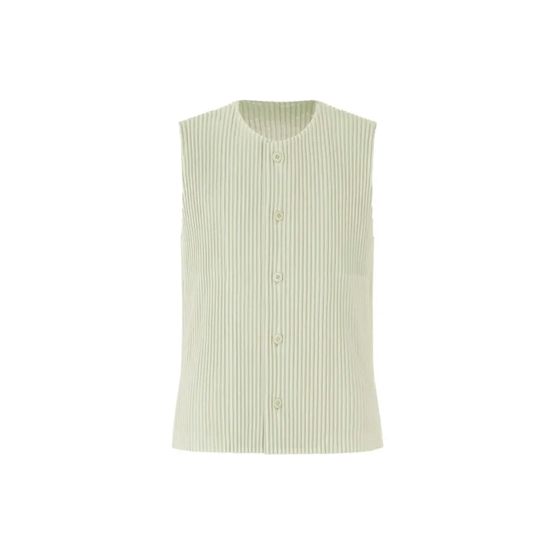 Homme Plissé Issey Miyake Pleated Round Neck Vest-0