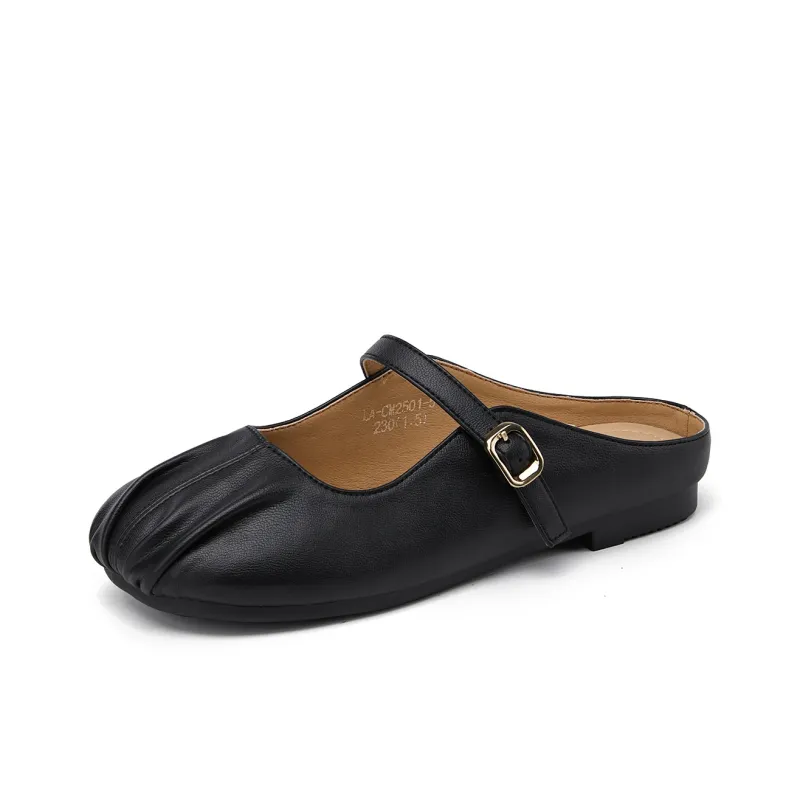 La Chapelle Slip-Resistant Wrap-toe Slippers Women's Black-1