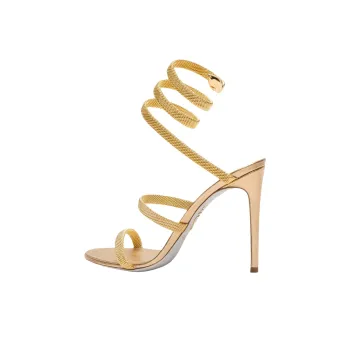 RENE CAOVILLA Cleo Trigold Strap Sandals 10.4cm Women's Gold
