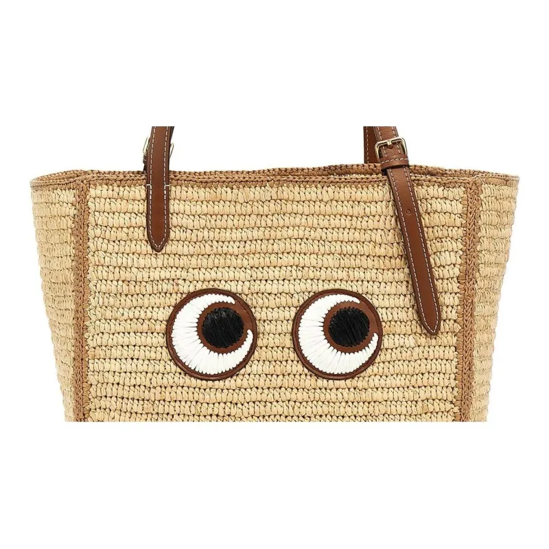 Anya Hindmarch Small Eyes Raffia Tote Bag-2