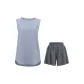 Misty Blue Sleeveless+Limestone Shorts