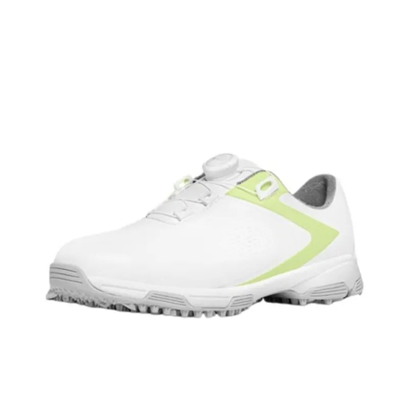 PGM Anti Slip Wear Resistant Low Top Golf Shoes Women's White Neon Green-0