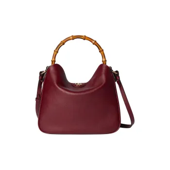 GUCCI Diana Leather One Shoulder Handbags Medium Size Women's Red