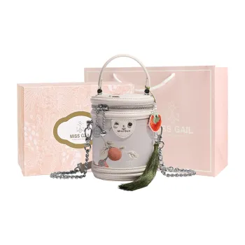 MISS GAIL Synthetic Leather Handbag Women's White