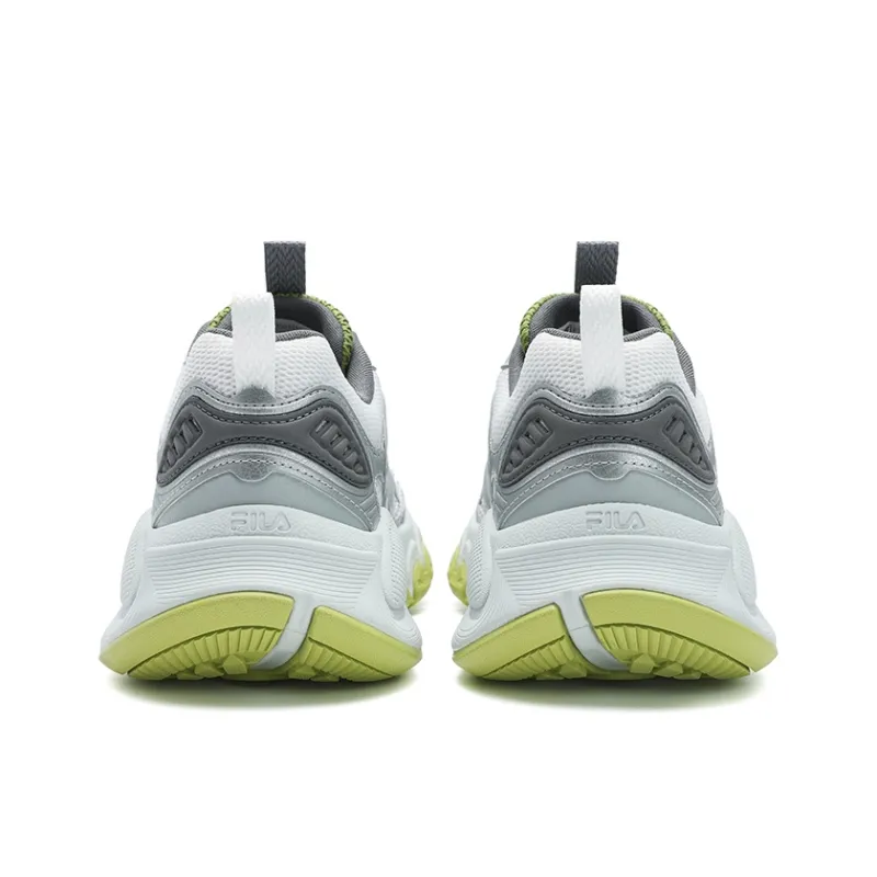 FILA TRUFFLE Cushioning Abrasion Resistant Breathable Low Top Running Shoes Men's Gray White-4