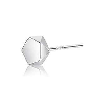 GUDUD 999 Fine Silver Needle Stud Earrings Men's