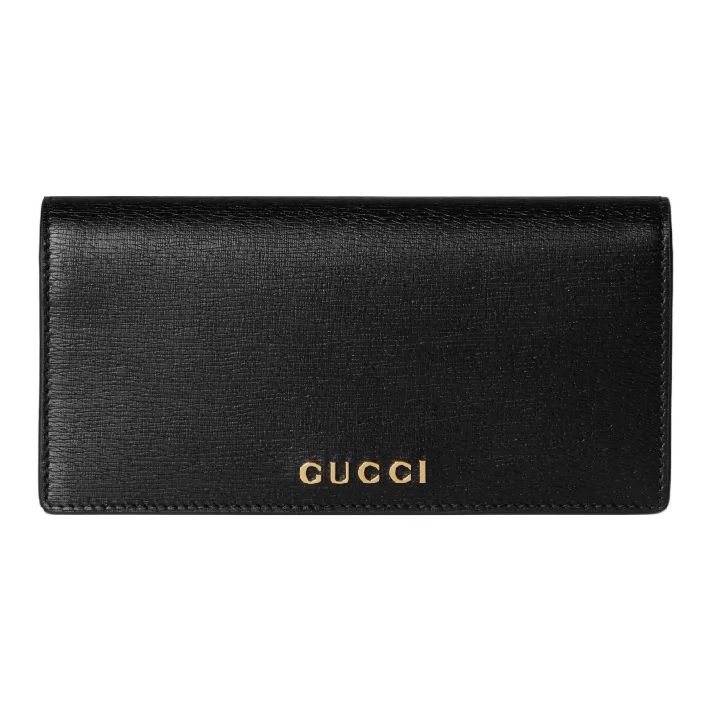 GUCCI Leather Wallet Women's Black-0