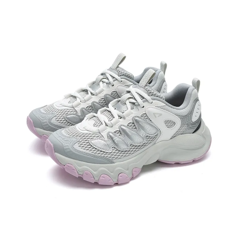FILA TRUFFLE Cushioning Abrasion Resistant Breathable Low Top Running Shoes Women's Silver-2