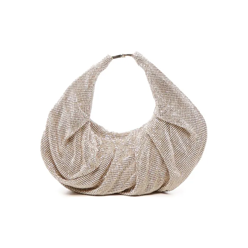 BENEDETTA BRUZZICHES Aluminum Mesh Hobo Handbag Women's Pink Gold-1