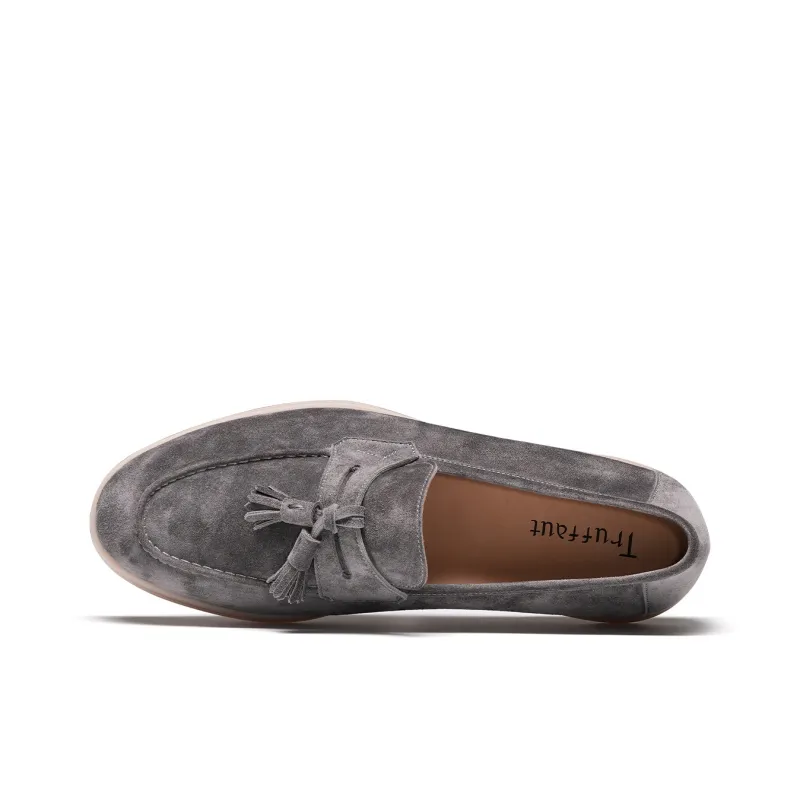 TRUFFAUT Soft Sole Breathable Fringe Slip on Loafers Men's-15