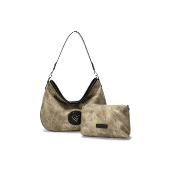 LUCKY DIAMOND PVC Combo Bag Shoulder Bag Women's Khaki